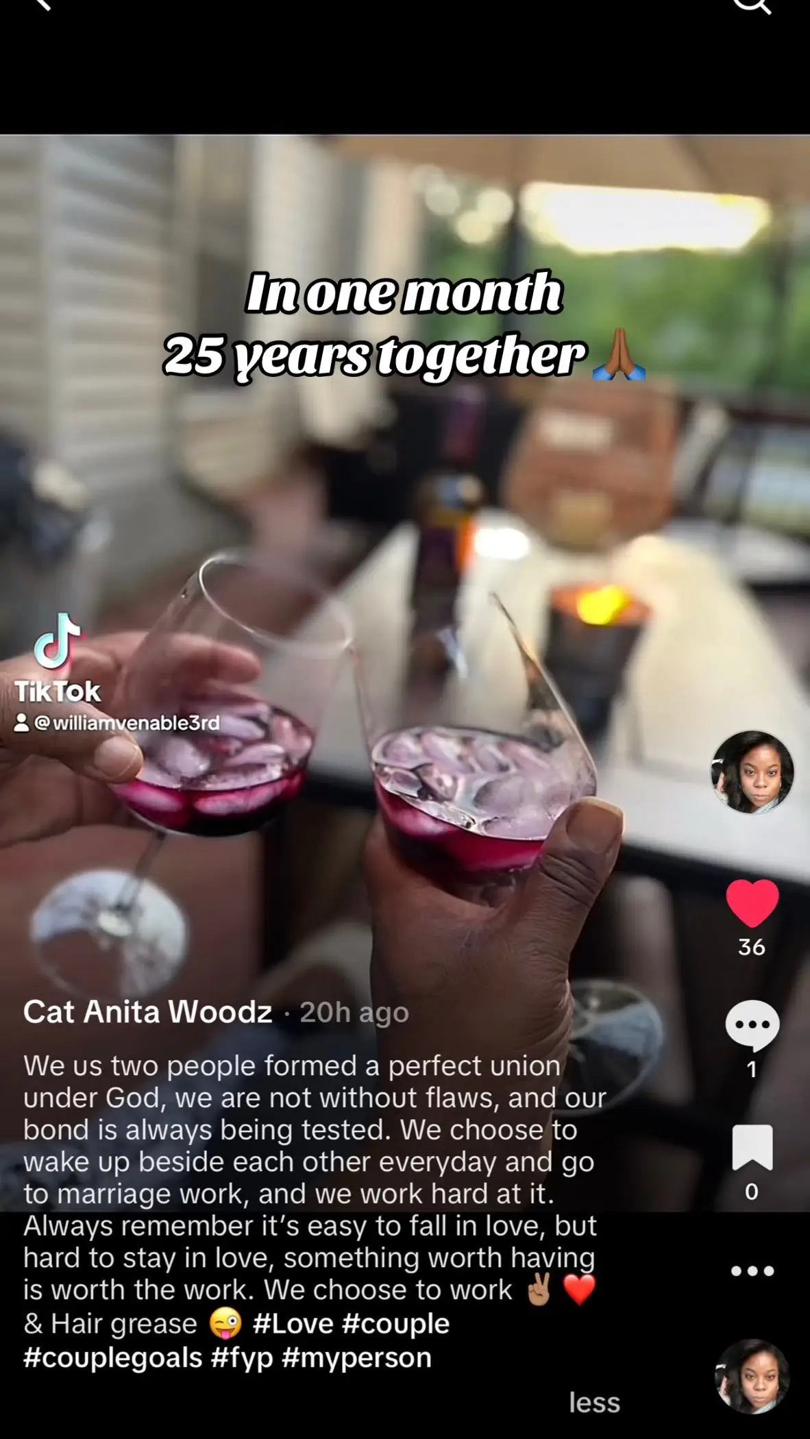 Marriage ain’t easy but definitely doable, all you have to do is WANT to work at it..✌🏽❤️ and happiness 🦋