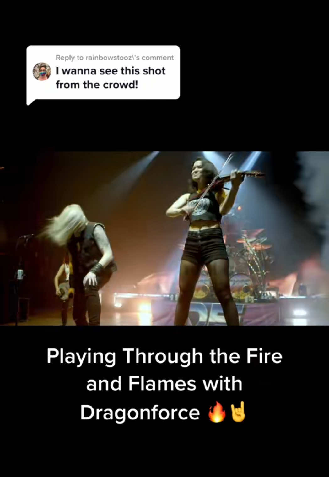 Throwback to playing Through the Fire and Flames with @DragonForce! Miss you guys 🔥🔥  #dragonforce #throughthefireandflames #violin #electricviolin #miaasano #metal 