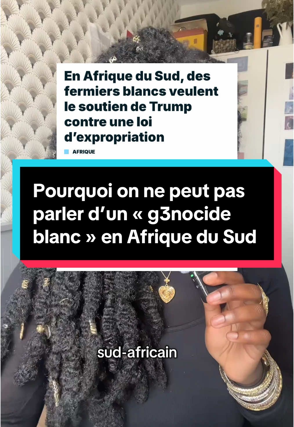 sources :  https://www.mediapart.fr/journal/fil-dactualites/090525/des-afrikaners-bientot-accueillis-aux-etats-unis-l-afrique-du-sud-preoccupee https://issafrica.org/iss-today/violent-crime-and-the-myth-of-south-africa-s-white-genocide https://edition.cnn.com/2025/05/21/politics/fact-check-white-farmers-south-africa-trump https://www.reuters.com/world/us/trump-makes-false-claims-white-genocide-south-africa-during-ramaphosa-meeting-2025-05-21/ https://www.dw.com/en/south-africas-land-law-in-the-spotlight-amid-trump-row/a-72634031 https://www.radiofrance.fr/franceinfo/podcasts/d-un-monde-a-l-autre/les-etats-unis-accueillent-des-afrikaners-victimes-d-un-genocide-en-afrique-du-sud-selon-donald-trump-2536913 https://factuel.afp.com/doc.afp.com.36X827D