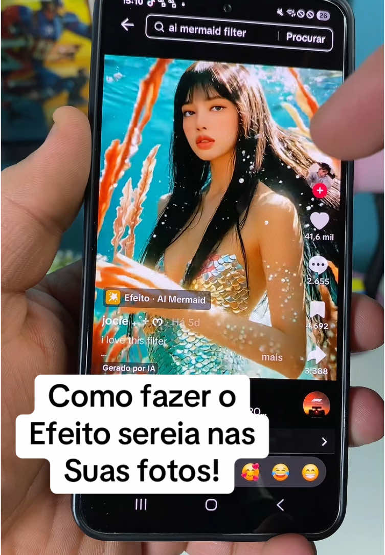 Como fazer o efeito sereia nas suas fotos pelo tiktok #dicas #truques #celulares #sereia #efeitos #tik_tok 