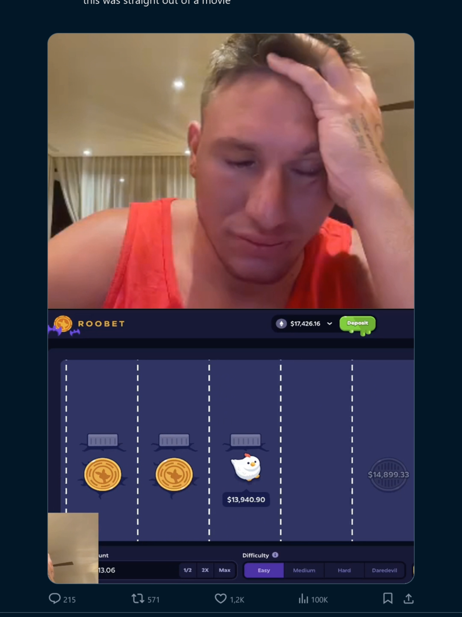 this was straight out of a movie #stevewilldoit #steve #wtf #kickstreaming #roobet