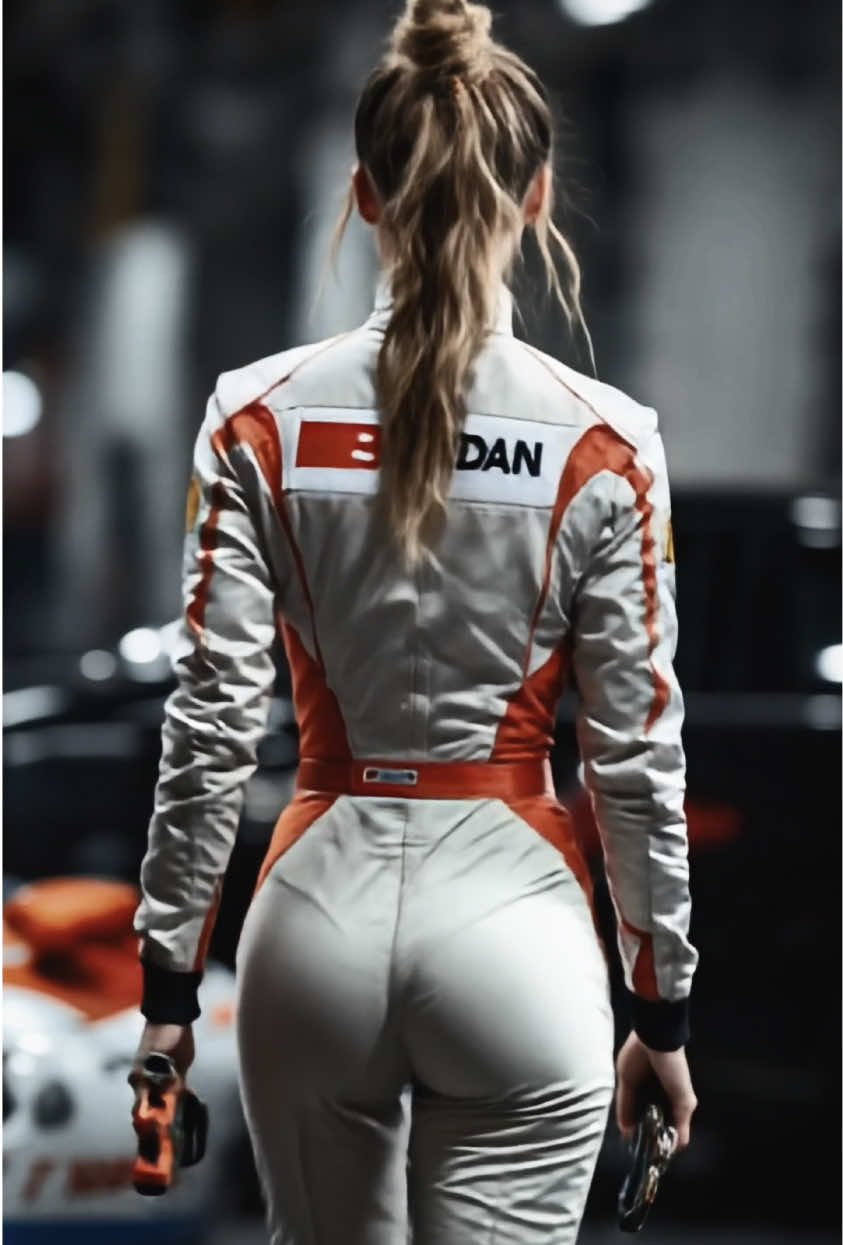 create an image with AI and writing and bring it to life#aigirls #ai #Girl #tight #cutie #sports #racing #Blonde #Cars#overall 
