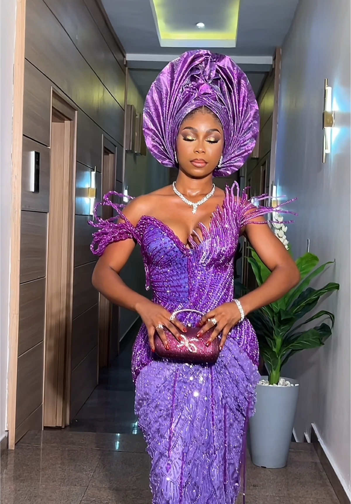 Serving too much vibes and beauty 💜💜  Beauty artist;me Dress @tailoredby_Ucee  Beauty @Preciousnazzy🦋💙  #fypviral #foryou #transition #suggested #blown #brides2025  #chizglam #challenge