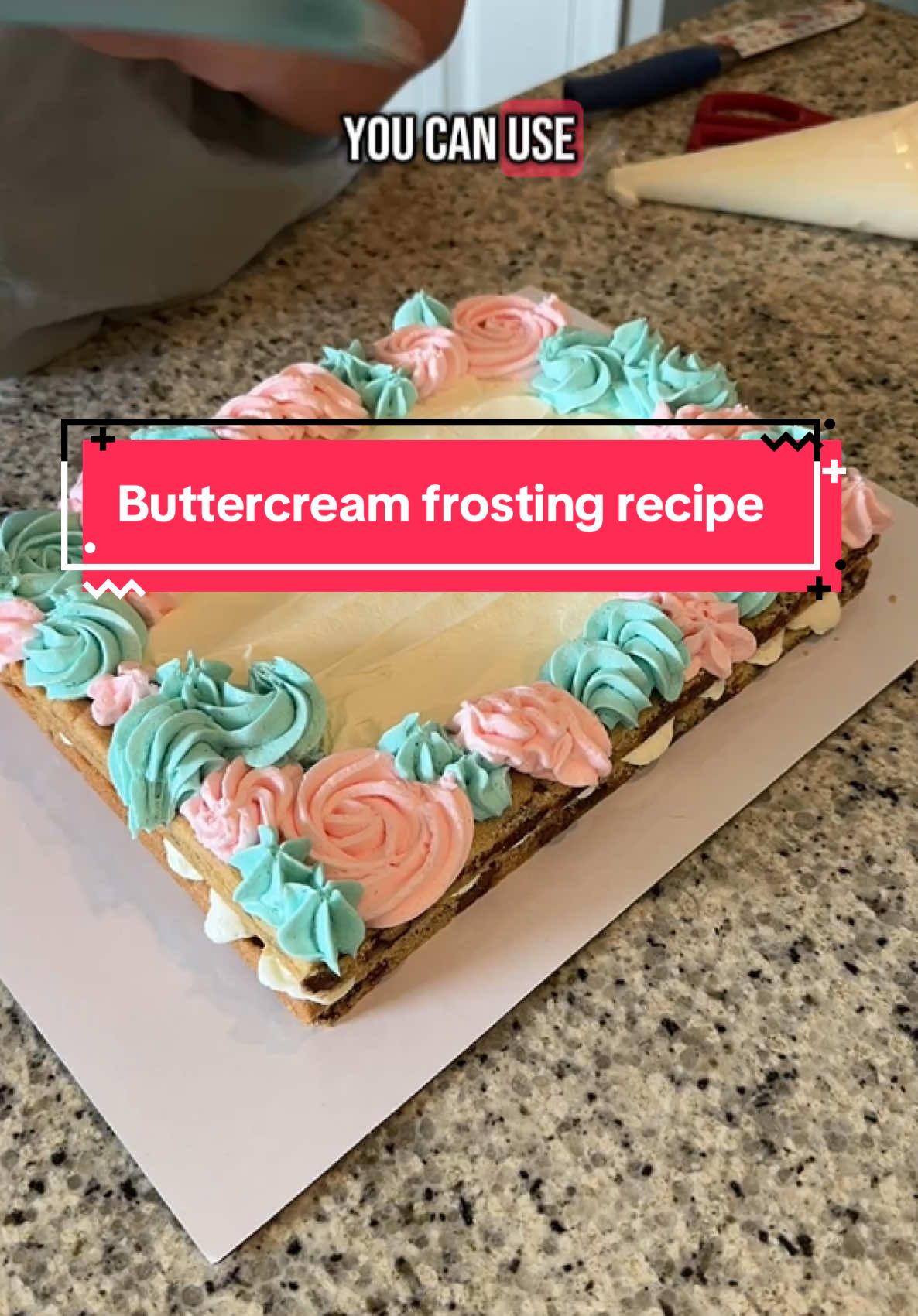 The easiest buttercream you’ll ever make 👏 Just butter, powdered sugar, vanilla — and it turns out fluffy, smooth, and perfect every time. No fuss! 🍰  Ingredients: 	•	1½ cups unsalted butter (3 sticks), softened 	•	½ cup salted butter (1 stick), softened 	•	6 cups powdered sugar, sifted 	•	2 tsp vanilla extract 	•	Optional: 1 tsp butter vanilla emulsion 	•	Optional: 1–2 tbsp heavy cream or milk, if needed for consistency ⸻ Instructions: 1.	In a large bowl, beat all the butter on medium-high for 10 minutes until light, fluffy, and pale. 	 2.	Slowly mix in sifted powdered sugar, one cup at a time. Scrape the bowl as needed. 	 3.	Add vanilla extract (and emulsion if using) and beat to combine. 4.	If the frosting is too thick for piping, add a little cream or milk, 1 tbsp at a time — but it’s usually perfect as-is! 5.	Whip on for another 15 minutes until silky and smooth. This recipe covers and decorates a 9x13 cookie cake with ease — holds shape, pipes cleanly, and tastes amazing. #easybuttercream #cookiecake #bakersoftiktok #homebakerlife #buttercreamfrosting #bakingtok