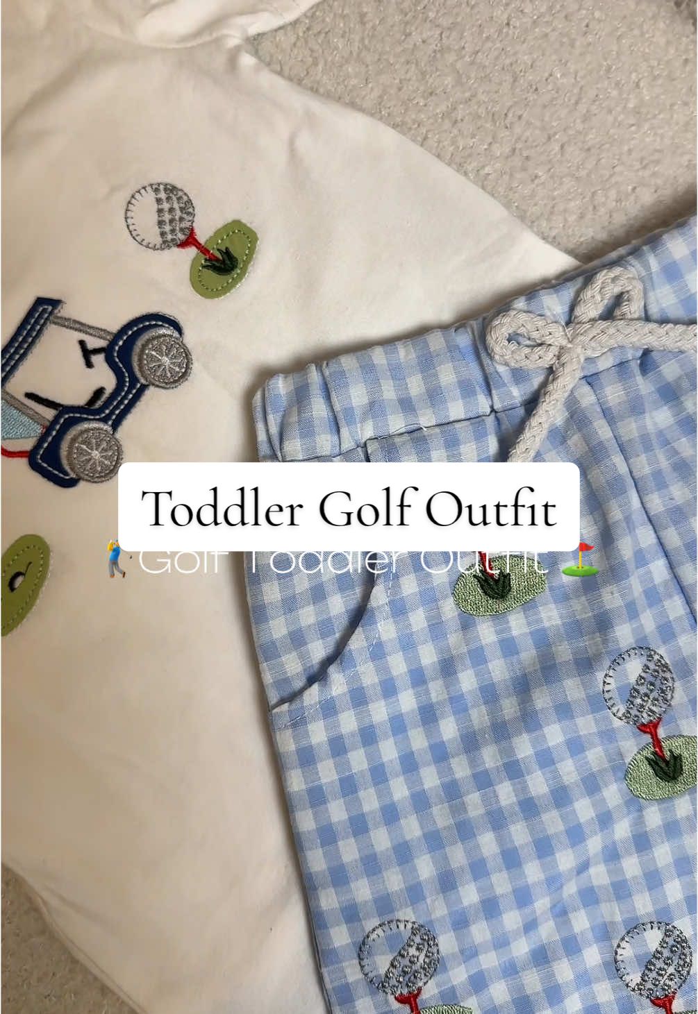 This adorable little toddler outfit is so stinking cute! The shirt is so soft and it’s made very well! #ToddlerClothes #BabyClothes #ToddlerMom #Golf #tiktokshopcreatorpicks 