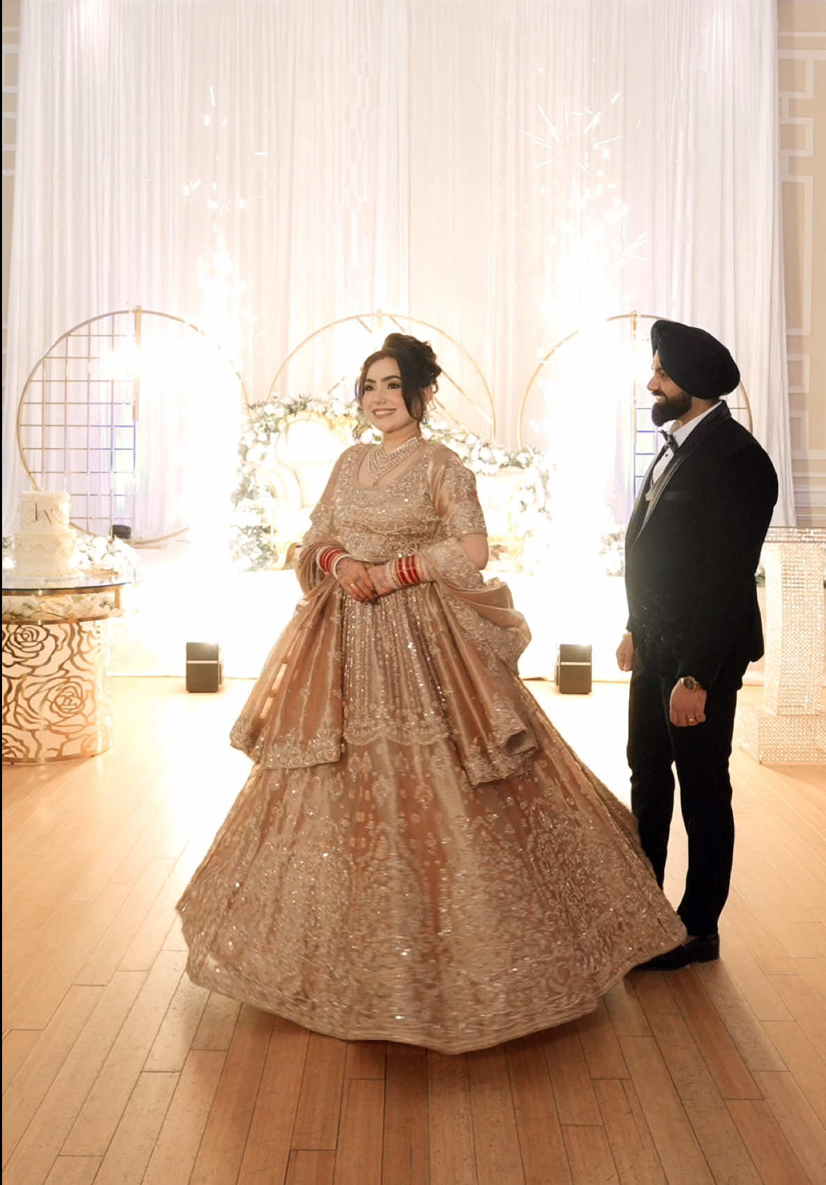 From Fitting trial to Finale 💕🧿 . my wedding Reception look was everything I could imagine 💕 . Outfit - @shadivibes jewelry- @Amoris Byshikha hair and makeup - @Shivani <3 #receptionlook #indianwedding #fyp #lehnga 
