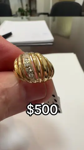 14kt gold diamond domed ring #diamondring #ring #goldring #jewelryonsale #bryantgems #fyp 