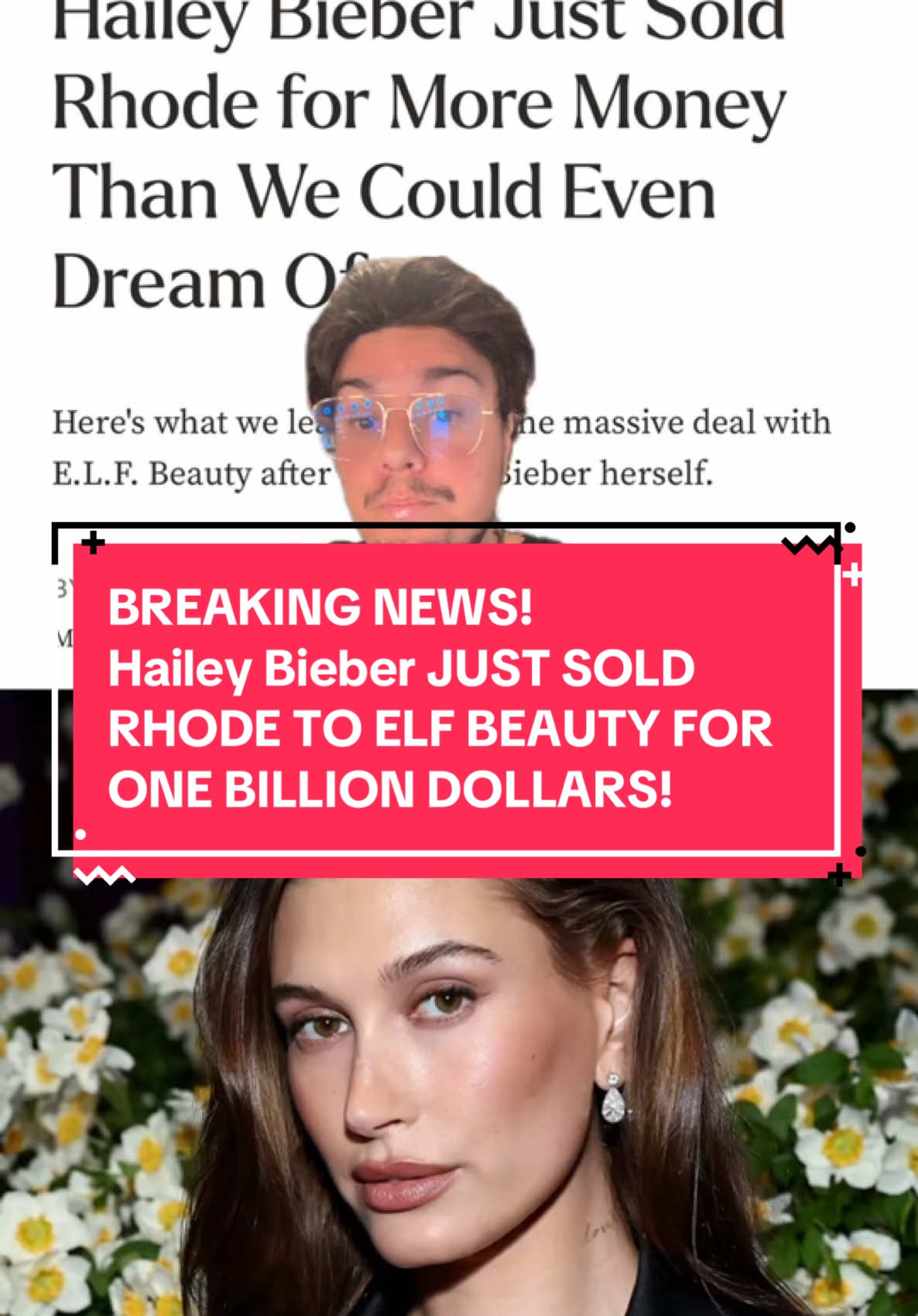 BREAKING NEWS! Hailey Bieber JUST SOLD RHODE TO ELF BEAUTY FOR ONE BILLION DOLLARS! #haileybieber  #greenscreen 
