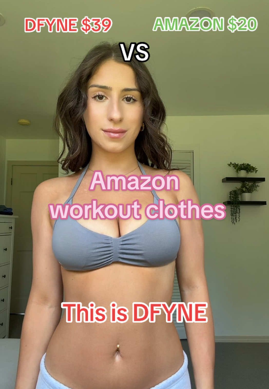 Comparing the $39 Dfyne sports bra to the $20 Amazon version! I’m wearing a size medium, and it’s in my Amazon storefront #amazonworkoutclothes #workoutclothes #gymclothes #gymtops #gymsportsbra #amazongymclothes #amazongymbras 