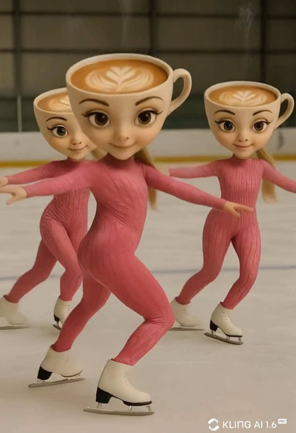 Ballerina on Ice ⛸️🥶 #brainrot #ballerinacappuccina #tungtungtungsahur #tralalerotralala #ai #klingai #kreatewithkling @Kling AI 