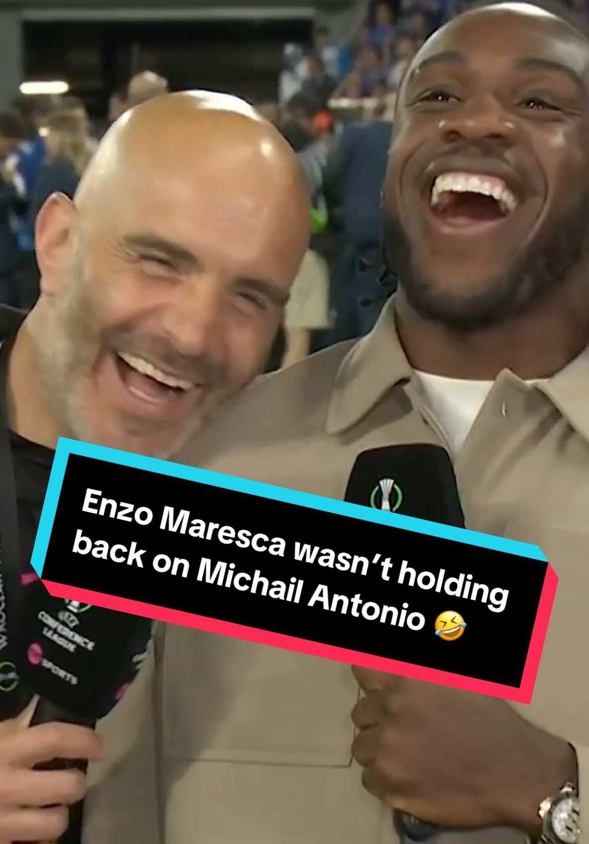 “You are too old!” Enzo Maresca wasn’t holding back on Michail Antonio 🤣 #chelsea #enzomaresca #michailantonio #uefa #conferenceleague 
