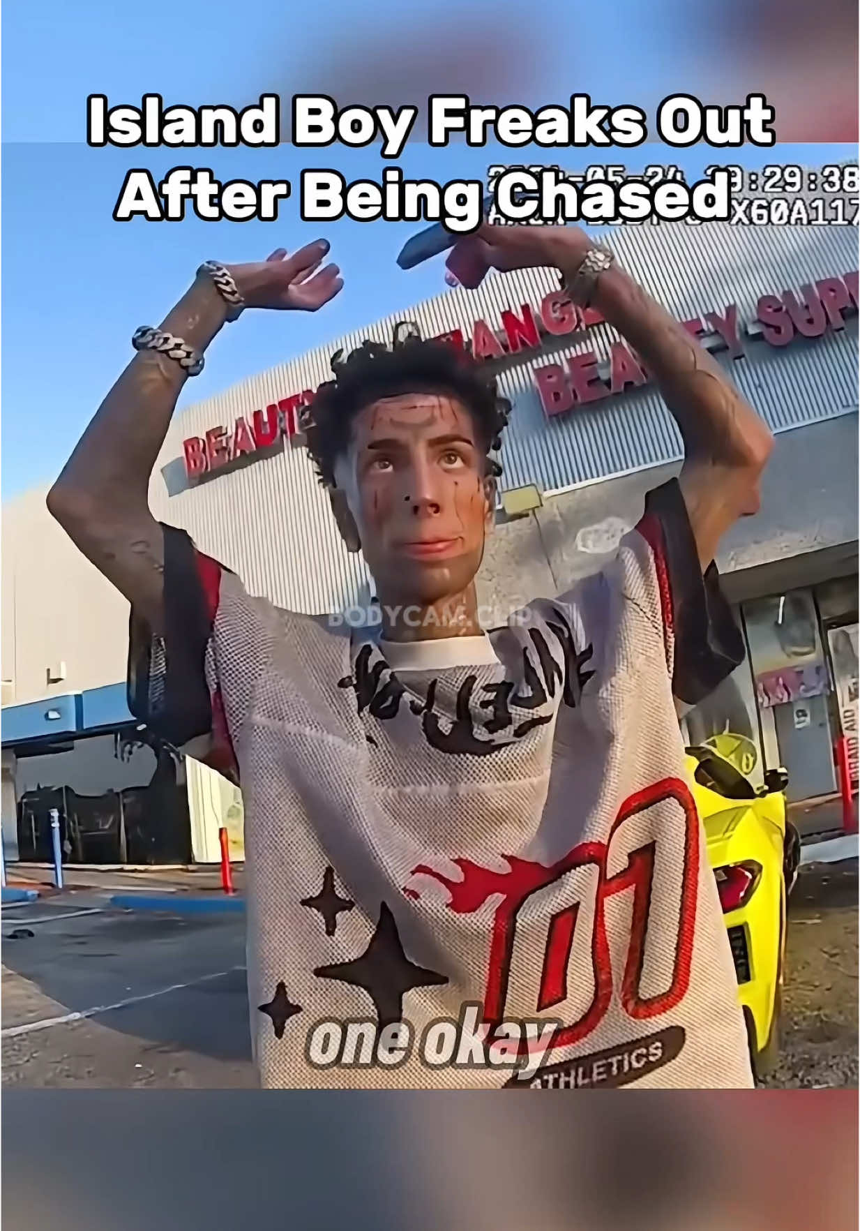 One of the Island Boys was stopped by officers after seen driving recklessly. The island boy told officers he was threatened by some guys he follows on Instagram and was trying to get away. Do you believe the island boy? #bodycamera #fypツ #islandboys 