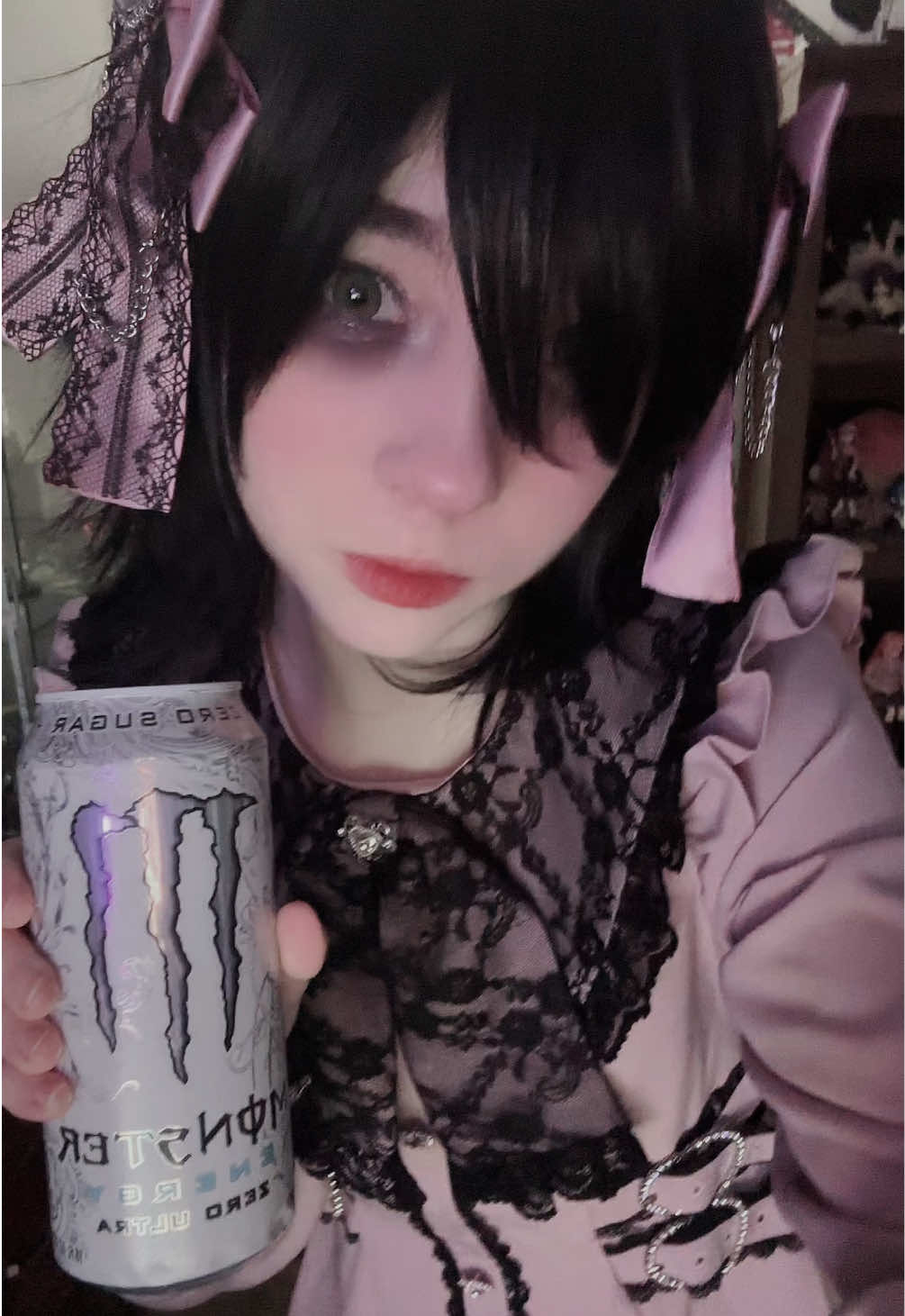 how many tiktoks can i shove a white monster into #tomokokuroki #cosplay #watamote 