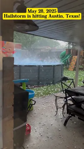 May 28, 2025 - Hailstorm is hitting Austin, Texas! #hail #hailstorm #rain #wind #disaster #severeweather #weather #news #hitting #Austin #Texas #USA #foryou #viral 