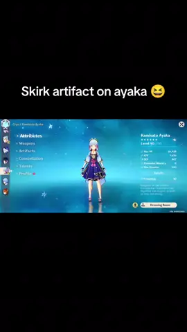 Testing my skirk artifact on ayaka 😆 I farm skirk artifact with my method 💪 #ayakakamisato #GenshinImpact #genshin #ayaka #skirk #skirkgenshinimpact #skirkartifactset #artifactupgrade #escoffier  @🅚➍🅩🅤 