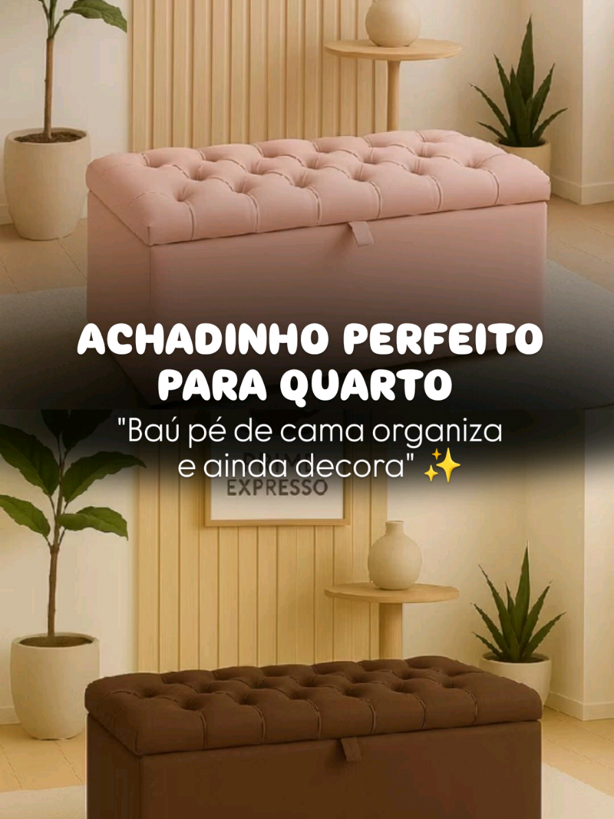 Puff Baú pé de cama organiza e ainda decora😍✨️ 🚨Para encontrar o baú copie o ID abaixo depois digite na aba de pesquisa da Shopee 🚨  ID 👉AHH-CWN-GRQ  #cama #bau #decoração #organizaçãodecasa #organização #puff 