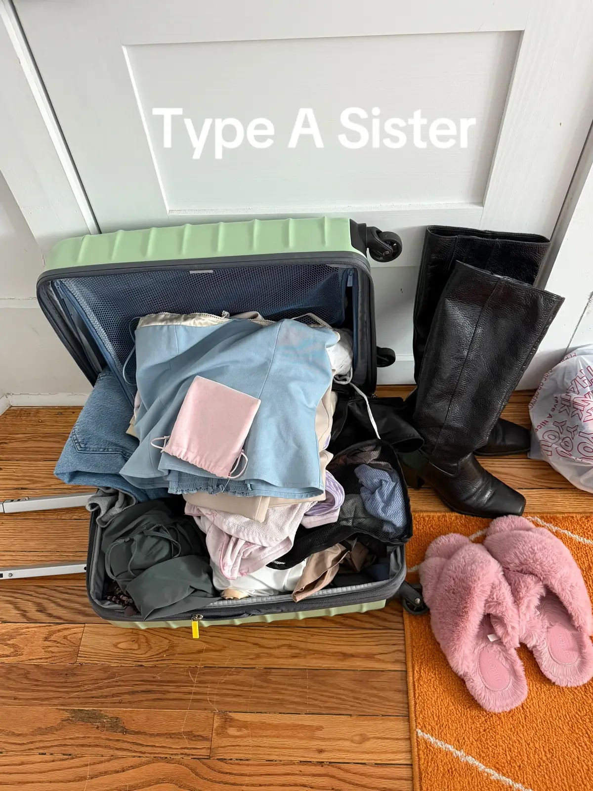 When you’re the type A sister 🫣 I don’t play about packing 🧳🫶🏼 #typea #typeb #travelpacking #sisters 