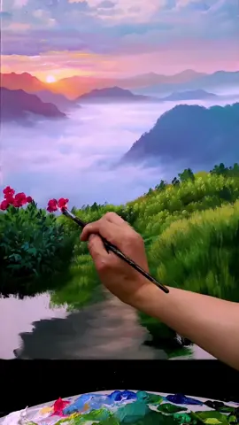 How to draw beautiful scenery with acrylic#acrylicpainting #acrylicnails #sceneryvideosy #sceneryvideos #natureathome #naturephotography #acrylic #illustration #drawings #acrylicnail #beautifulwords #draw #cacrylic #scenery