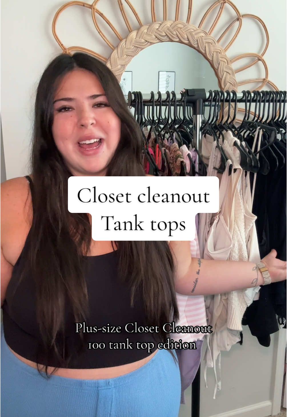 So many tank tops!! | also don’t know why my phone camera was going in and out of focus 😵‍💫 | #plussizetiktok #plussizefashion #plussizeclothing #closetcleanout 