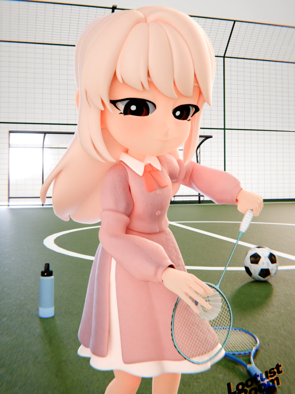 Sunny smash power: 100% cute, 0% mercy! 🏸💥💛 #animation #3danimation #badminton #lucu #roblox #Minecraft #anime #cute 