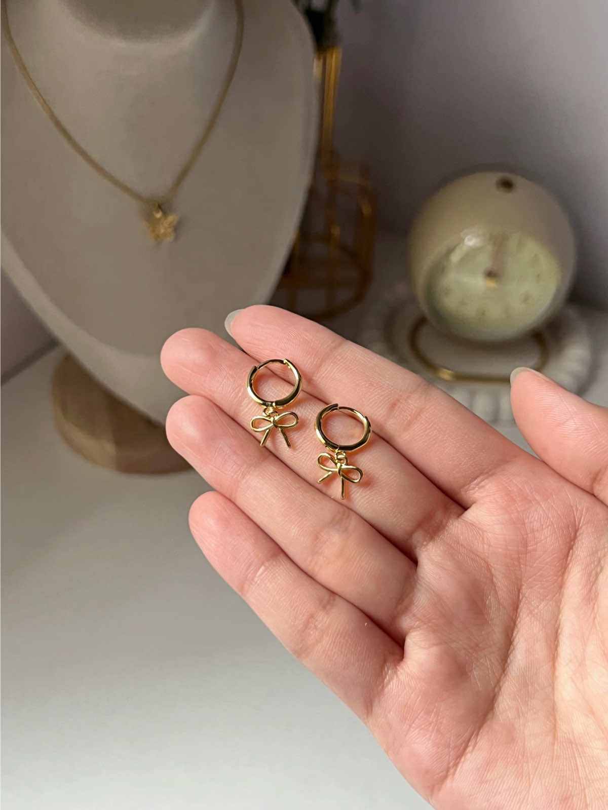 Minimalist Ribbon Earrings!✨ Click the yellow basket to order!😍 #ribbonearrings #minimalistearrings #fyp #earrings #cuteearrings #foryou 