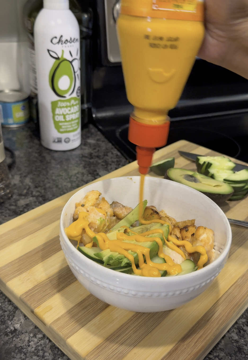 nothing better than trying to cook with a toddler attached at your hip 😂🫠 #EasyRecipe #salmonbowl #DinnerIdeas #fypシ #fyp #kaseshannon 
