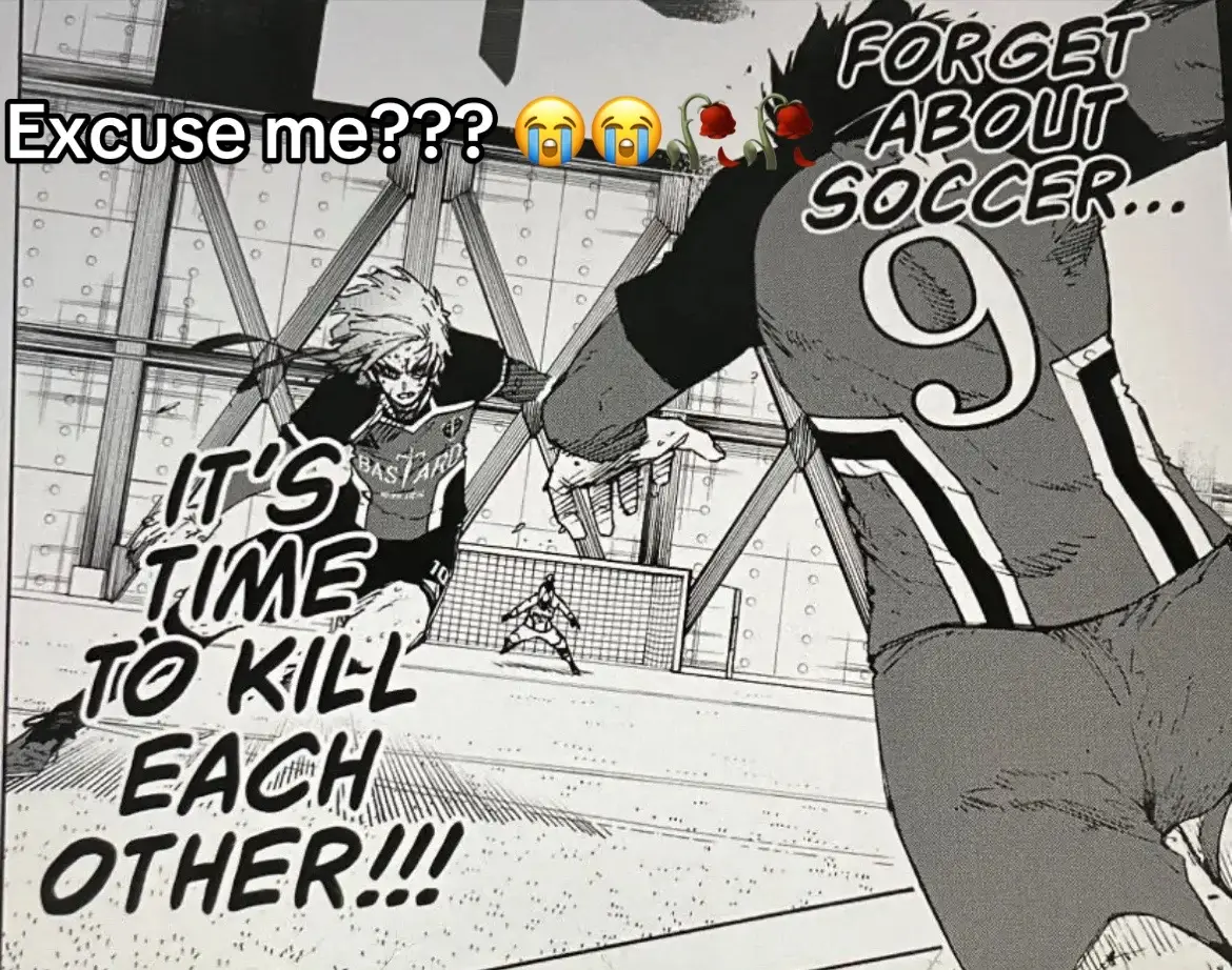 Something about this panel is so funny because WHY would he say that? 😭😭😭 #anime #bluelock #manga #Soccer #football #kaiser #rinitoshi 