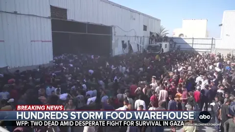 Desperate and starving, hundreds stormed a #UN warehouse in #Gaza for much needed food #aid. #Israel's blockade on aid entering the #GazaStrip has caused widespread malnutrition and conditions likely to lead to #famine, according to the U.N. James Longman reports. #WorldNewsTonight #DavidMuir #News #International