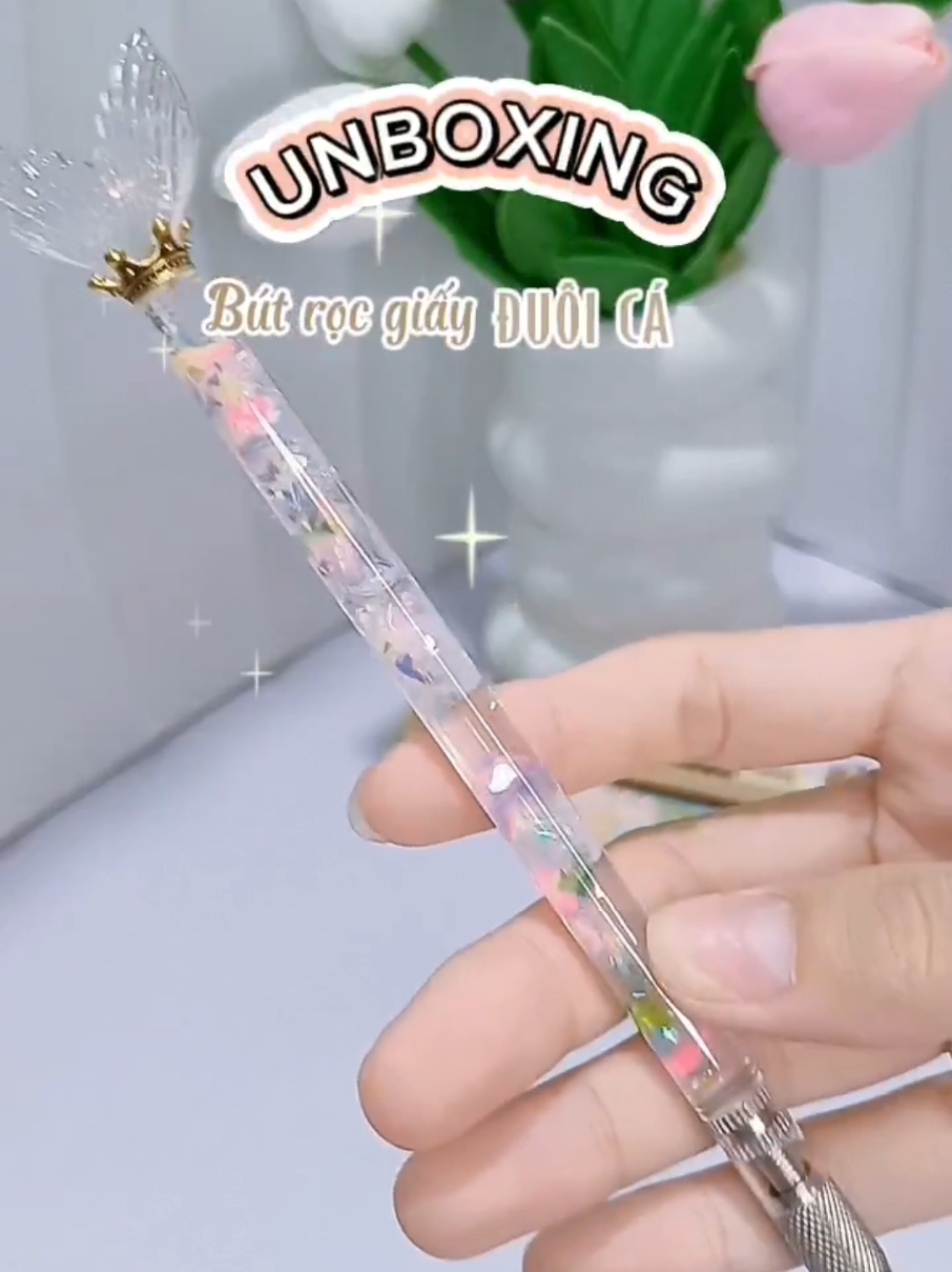 Bút rọc giấy đuôi cá, unbox thêm xinh. Có nắp đậy an toàn #unboxing #mebimxaykenh #foryou #xuhuong #fyp #daorocgiay #butrocgiay #duoica #butrocgiayduoica 