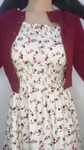 maroon cardigan + dress soo pretty ♥️🎀😪 #dress#cardiganoutfit#outfitrecommendation.  