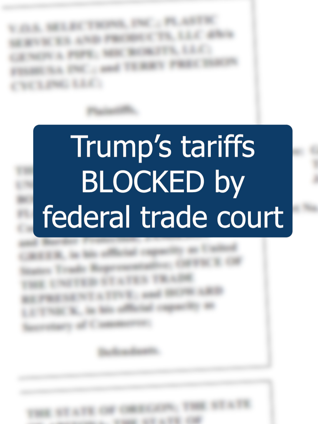 A federal trade court blocked Trump's sweeping tariffs, saying they exceed his authority. #breaking #tariffs #blocked #ruling #trump @msnbc