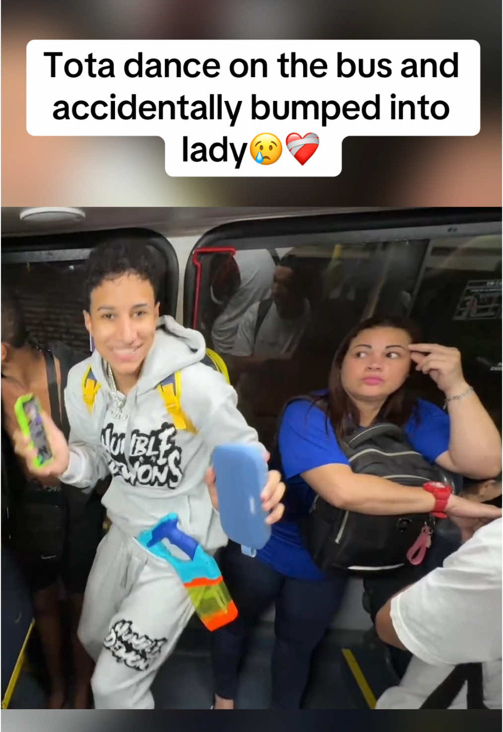 Tota dance on the bus and accidentally bumped into someone😢❤️‍🩹 @Tota Mc  - - - #explore #fyp #xyzbca #viral #trending #tota #foryoupage #follow #like #comment #share #xyzcba #explorepage #fypシ #explorepage✨ #kaicenat 