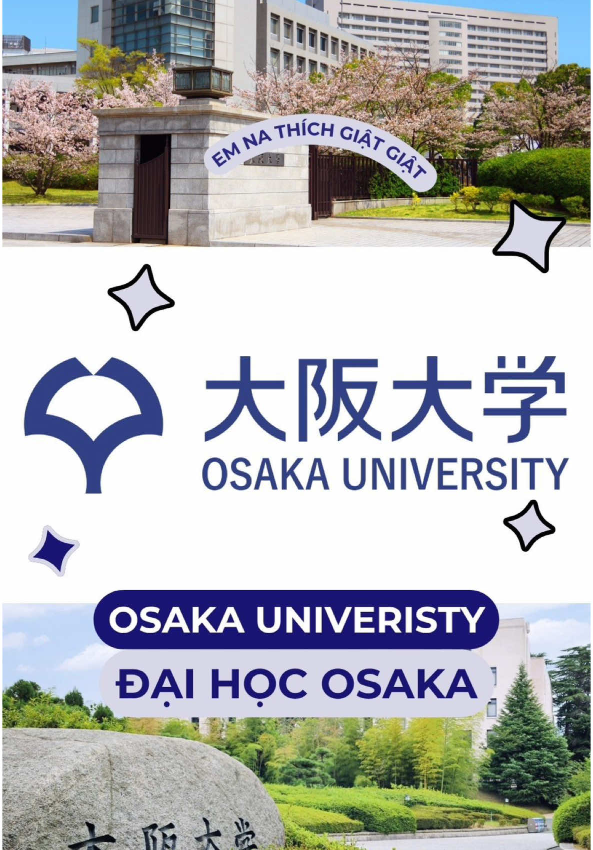 Trả lời @Giỏi toán nhất lớp=)) Đại học Osaka (Osaka University) là một trong những trường đại học hàng đầu Nhật Bản, nổi tiếng với truyền thống học thuật lâu đời và chất lượng nghiên cứu xuất sắc. Thành lập năm 1931, trường tọa lạc tại thành phố Osaka – trung tâm kinh tế, văn hóa và công nghệ lớn thứ hai của Nhật Bản. Osaka University có thế mạnh vượt trội ở các lĩnh vực khoa học tự nhiên, kỹ thuật, y học, khoa học xã hội và nhân văn. Trường cũng là cái nôi của nhiều nhà khoa học và học giả danh tiếng, đồng thời luôn nằm trong top các đại học nghiên cứu hàng đầu châu Á. Với môi trường học thuật quốc tế, nhiều chương trình giảng dạy bằng tiếng Anh và cơ sở vật chất hiện đại, Đại học Osaka là điểm đến lý tưởng cho sinh viên quốc tế mong muốn trải nghiệm nền giáo dục tiên tiến giữa lòng nước Nhật năng động. #duhocsinh #dhs #duhocnhatban #nhatban #osaka #osakauniversity 