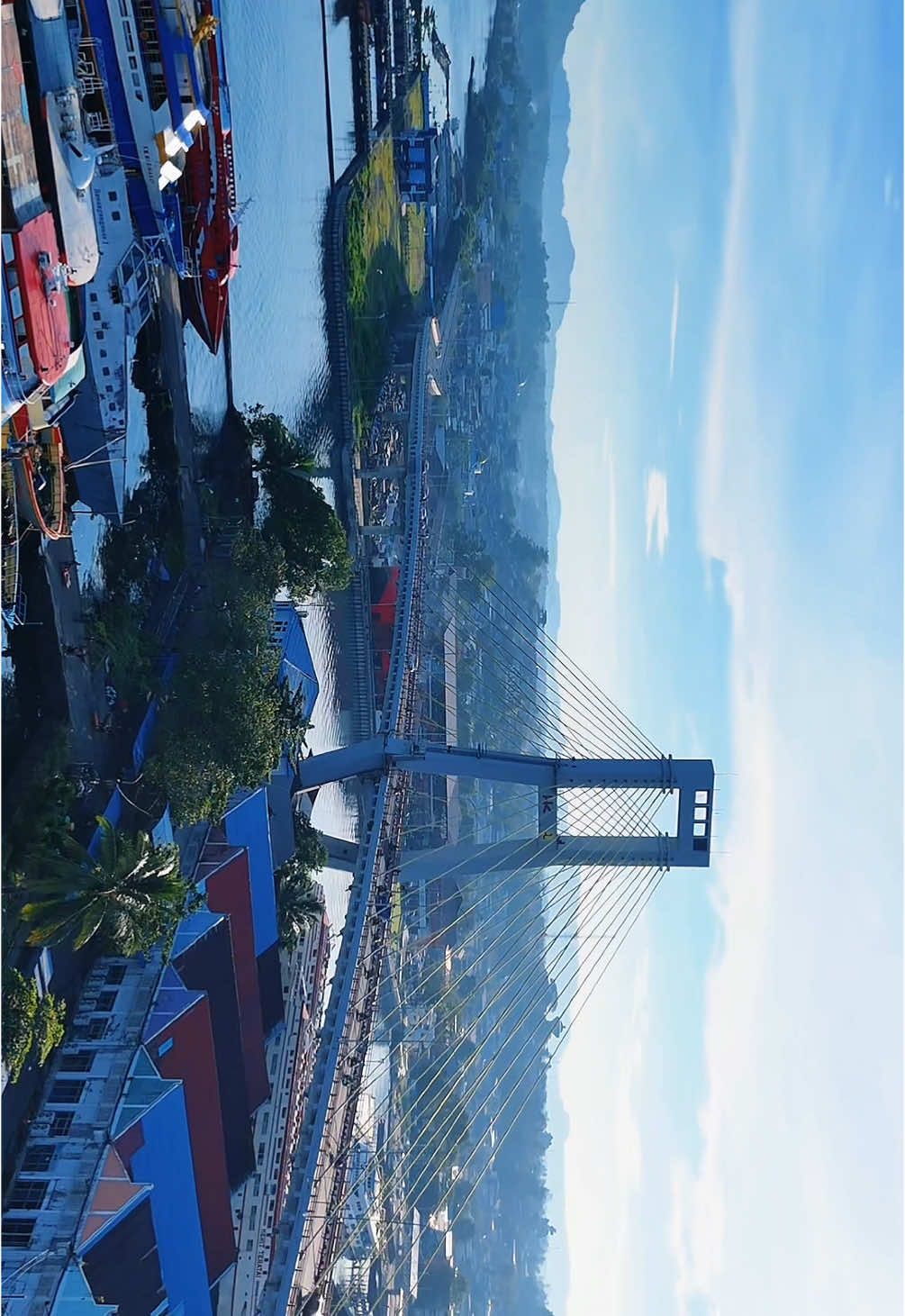 versi landscape jembatan soekarno manado #fyp #drone #sulut 