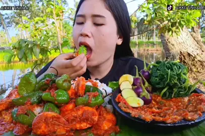 FULL VIDEO DIYOUTUBEE AIKKE TINHAA ( OSENG PEDAS CABE GENDOT UDANG SAOS TIRAM LALAPAN MENTAH)  #mukbang #aikketinhaa #mukbangpedas