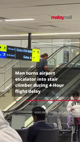 While most of us would be napping or scrolling social media… This guy’s out here using the escalator as a workout machine.