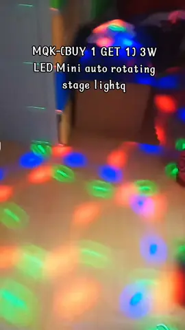 MQK-(BUY 1 GET 1) 3W LED Mini auto rotating stage light #ledlights #rotatinglight #stagelight #tiktokviral #tiktok #foryoupage #fyppppppppppppppppppppppp 