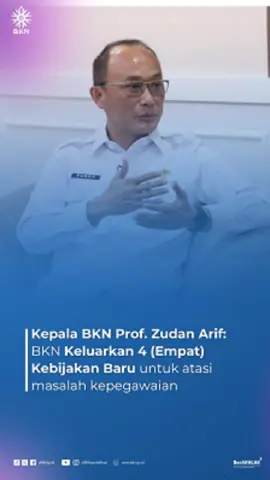 Dalam forum #ASNMenyapa Kepala BKN menyampaikan 4 Kebijakan baru yang dikeluarkan BKN untuk mengatasi masalah kepegawaian yang telah menahun, apa saja kebijakannya simak videonya ya 🙌 @zudanariffakrulloh