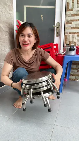 Combo 4 ghế inox thấp ngồi chắc chắn không lo gãy bể#dogiadung #ghe #gheinox #gheinoxthap#sirovuitinh 