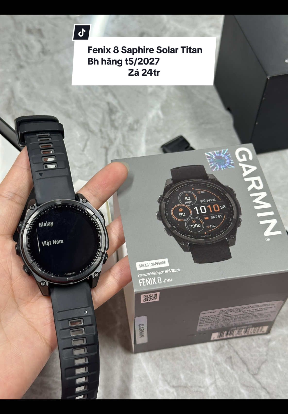 Fenix 8 Saphire Solar Titan. Còn Bh hãng t5/2027. Zá 24tr #Fenix8SaphireSolar #linhnhimgarminluot 