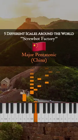 Screwbot Factory in 5 different scales from around the World 🌍🌏🇪🇬🇬🇷🇨🇳🇮🇩🇯🇵🎶 #egypt #rhythmheaven #pentatonic #musictheory #piano 