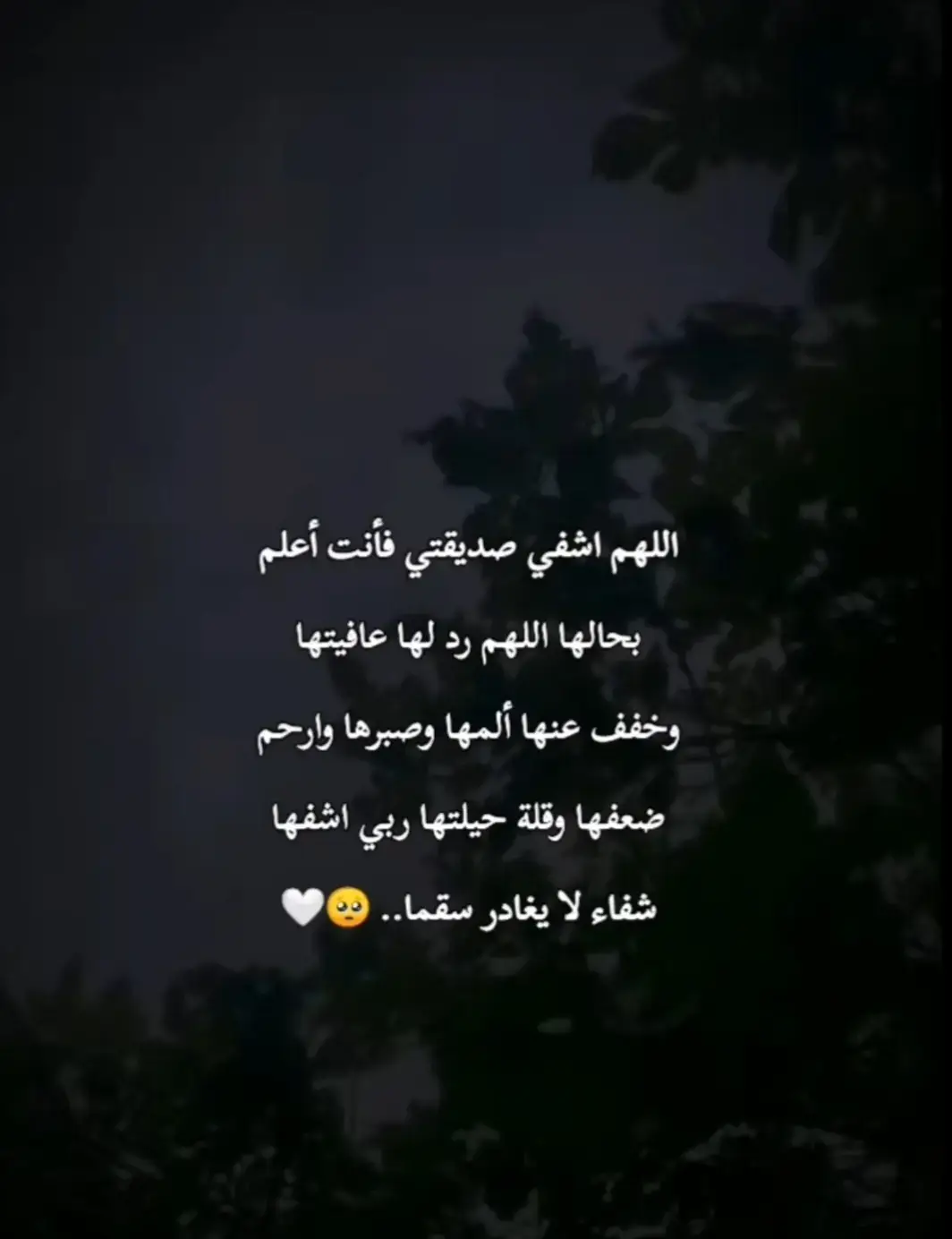 #اللهم_اشفها_شفاءا_لا_يغادر_سقما🥺💔 #اللهم_اني_اوصيك_بها_خيراً_وهي_خيرا_من_اوصي🤲🏻🥺 #صديقتي_توام_روحي🦋💕 