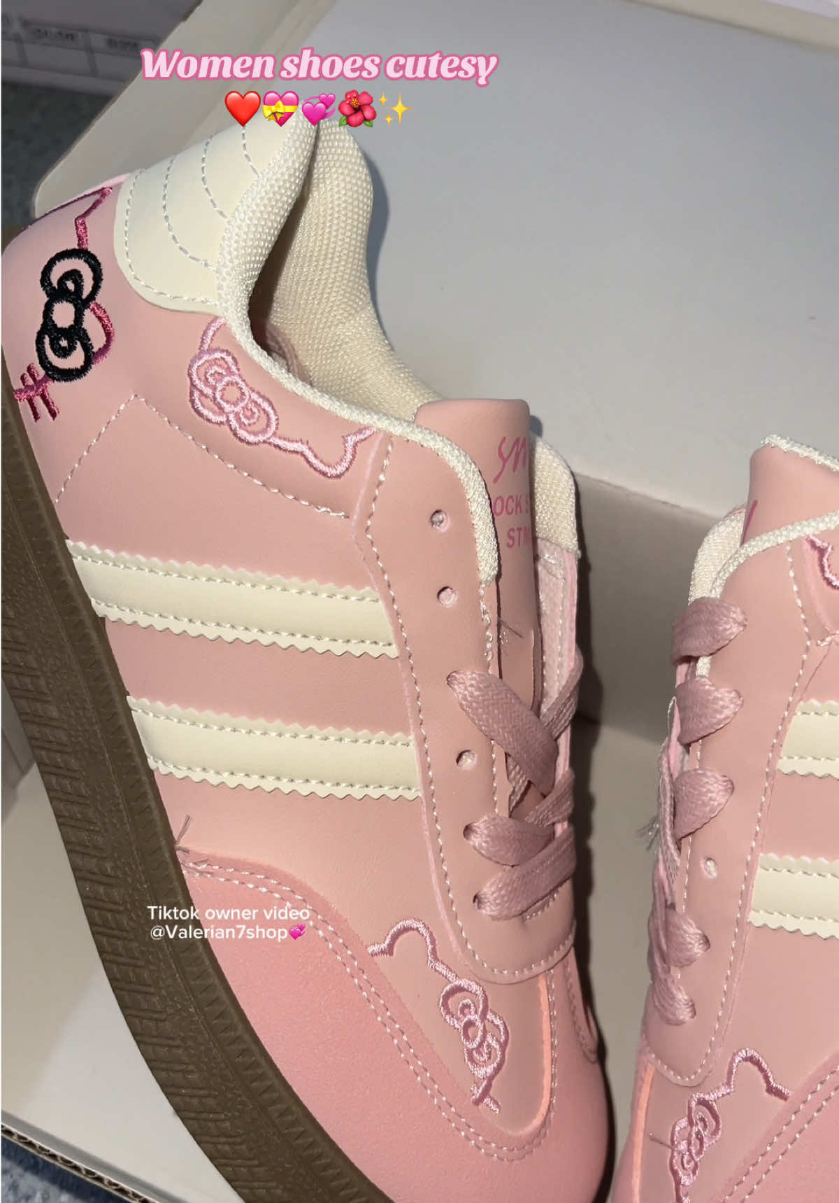 Future seeds NEW Fashion Cute Flat Sneakers Korea Women Casual PInk&White Embroidery shoes For Students for Young girl 27-40#shoesforwomen #shoeswomen #shoes #fyp 