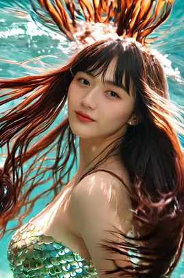 やったあ🧜🏻‍♀️なれた🩵 #추천 #おすすめ #fyp #artist #sanny #ai #mermaid #mermaid 