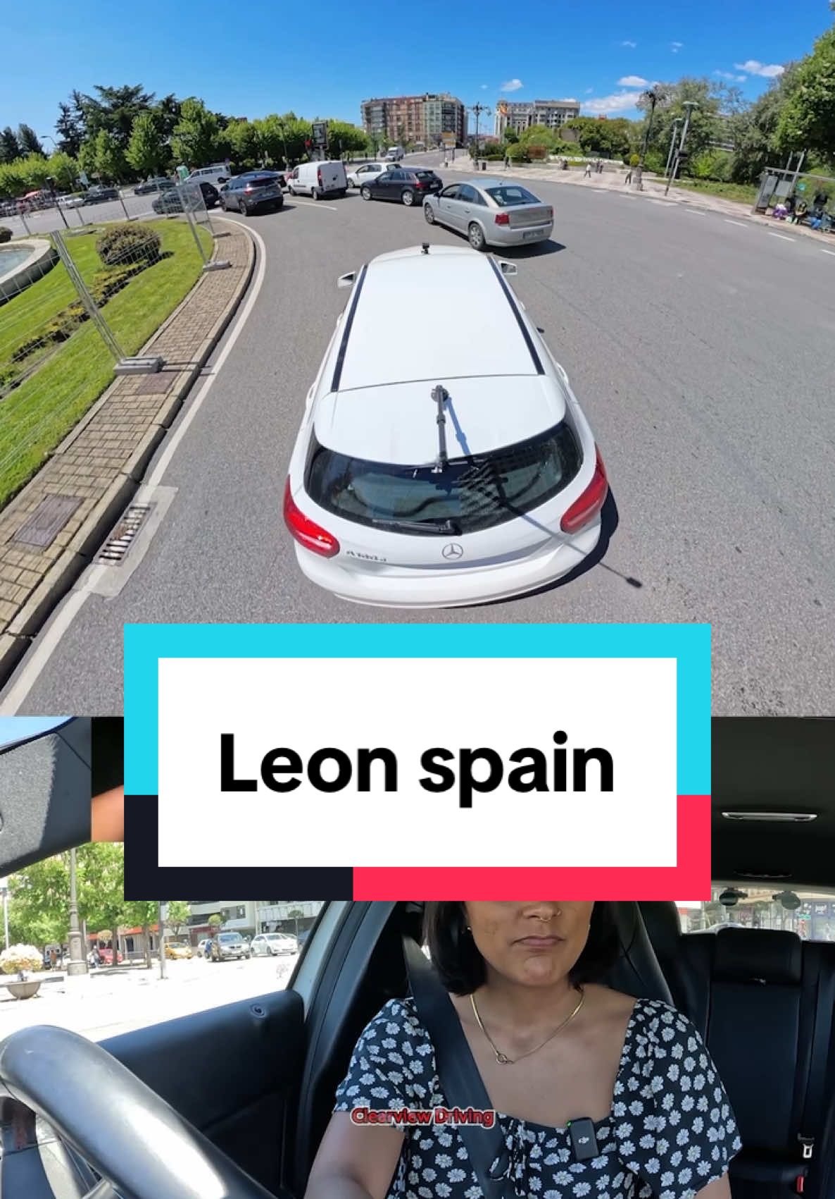 Driving in Leon Spain 🇪🇸  Roundabouts in Europe are a compeletly new ball game 😅  #driving #car #europe #spain #leon #teahcer #fyp #howto #drive #clutch #gear #manual #london 