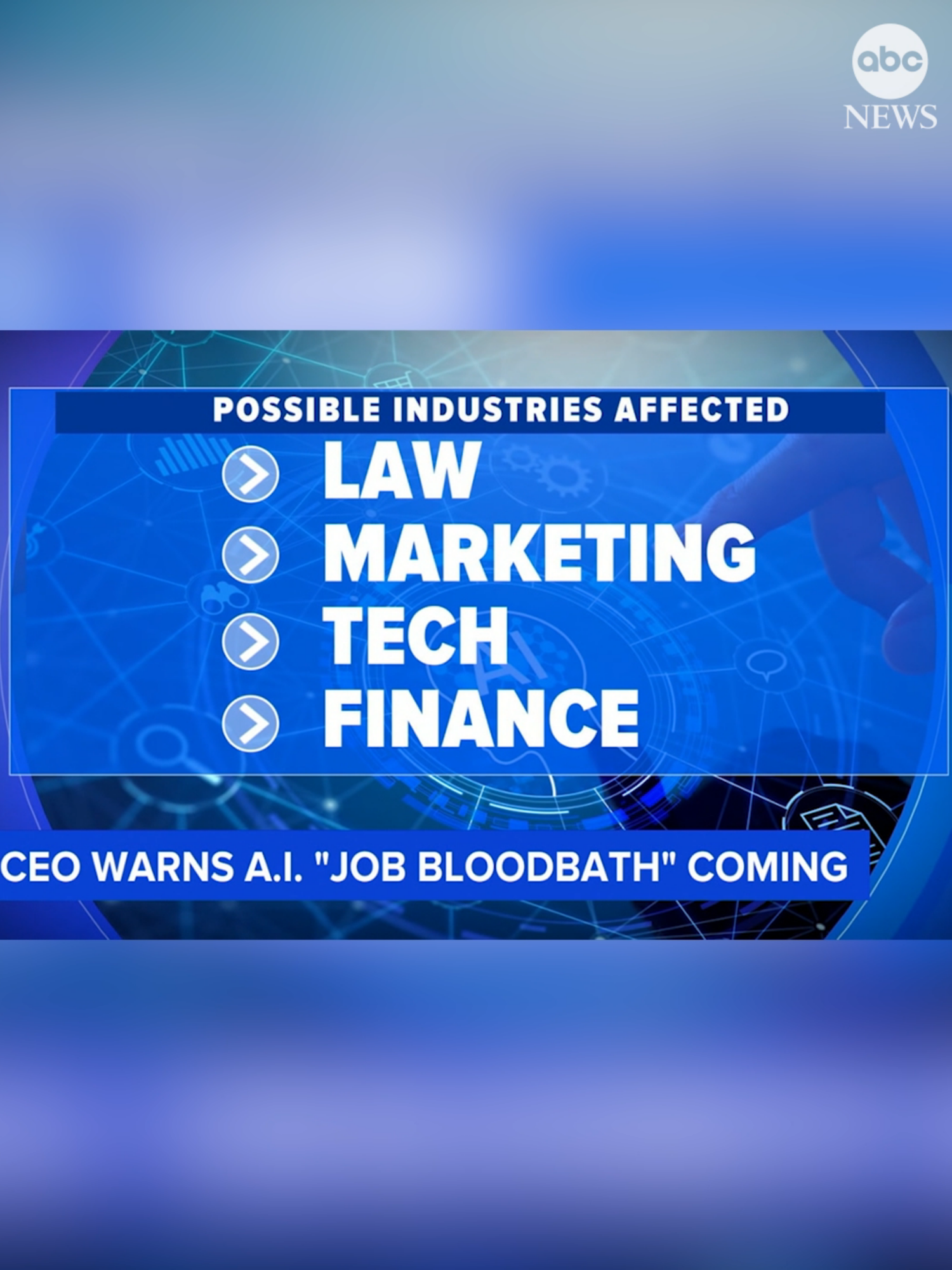 A major tech CEO is sounding the alarm about the technology he's spearheading, warning that half of all entry-level white collar jobs could be wiped out by AI within five years. ABC News' Andrew Dymburt reports. #news #tech #ai #jobs