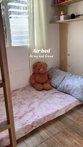 On a budget bed make over  Wooden bed frame ❌ Airbed as bed frame ✅ another tipid bedroom hacks  #airbed #inflateable #airbedmattres #bedroommakeover #bedroom #tipidtips 
