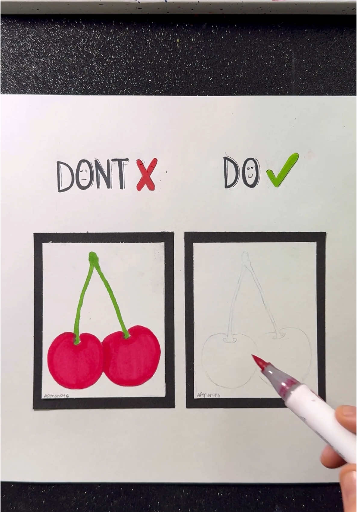 How Good Can a Cherry Drawing Get?! 🤔✨🍒 #artistomg #cherry #realism 