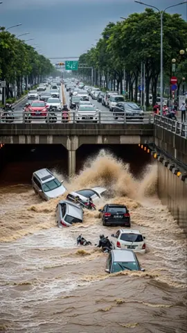 Moment the Bridge Almost Swept Away by Heavy Floods!