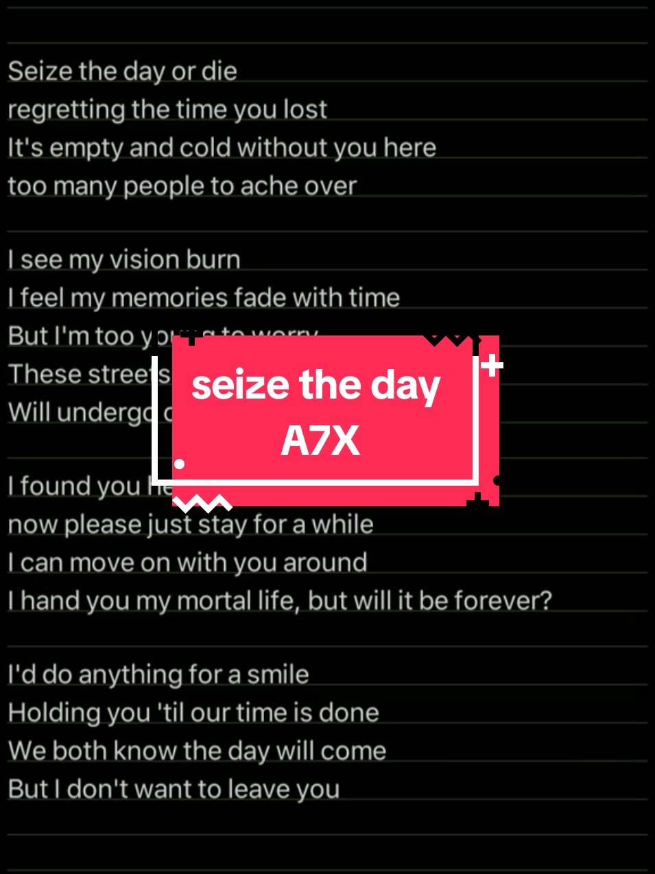 seize the day - avenged sevenfold lyrics #avengedsevenfold #songlyrics 